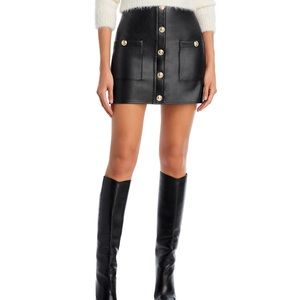 L’agence Truman Faux Leather Mini Skirt